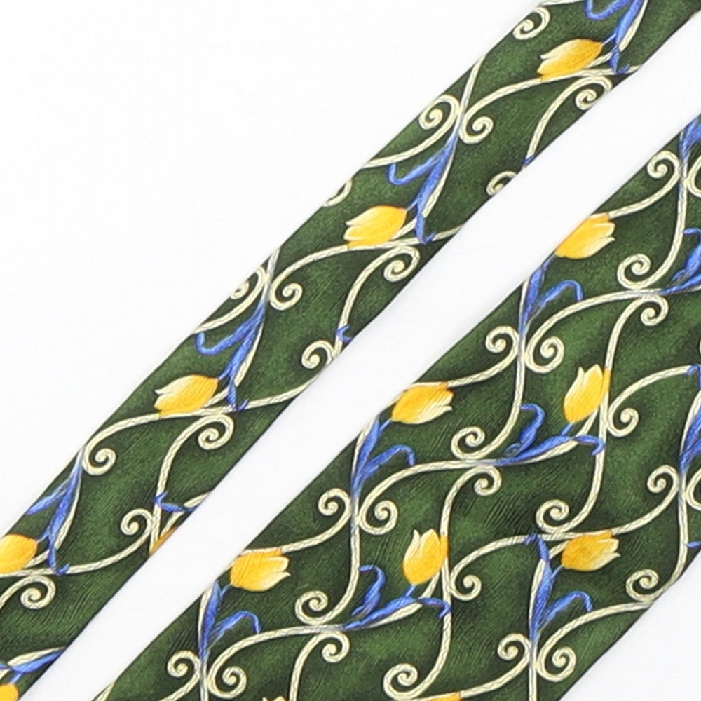 Cezan  Mens Multicoloured Floral Silk Pointed Tie One Size
