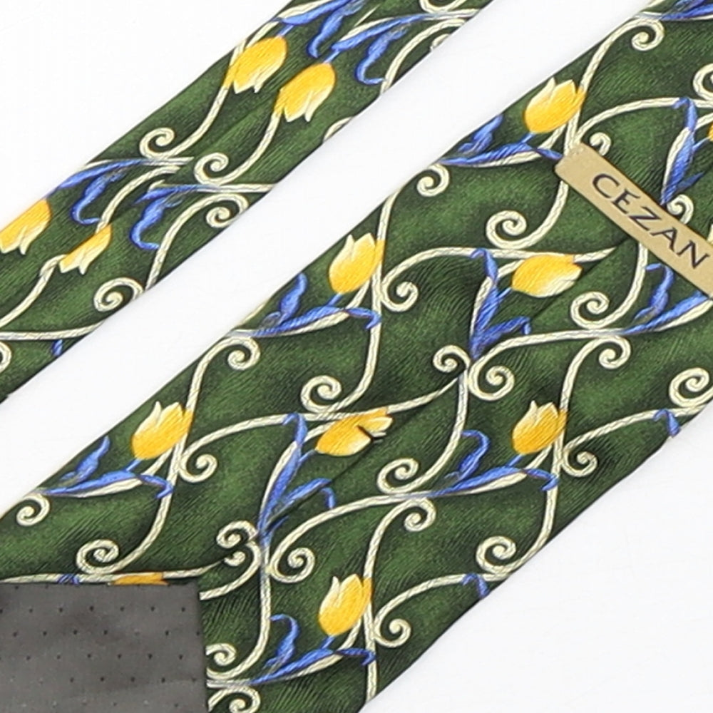 Cezan  Mens Multicoloured Floral Silk Pointed Tie One Size