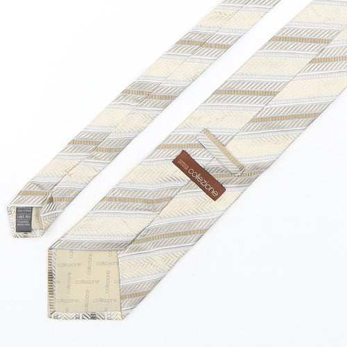 Collezione Mens Multicoloured Striped Silk Pointed Tie One Size