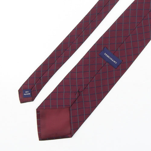 Debenhams  Mens Purple Plaids & Checks Polyester Pointed Tie One Size