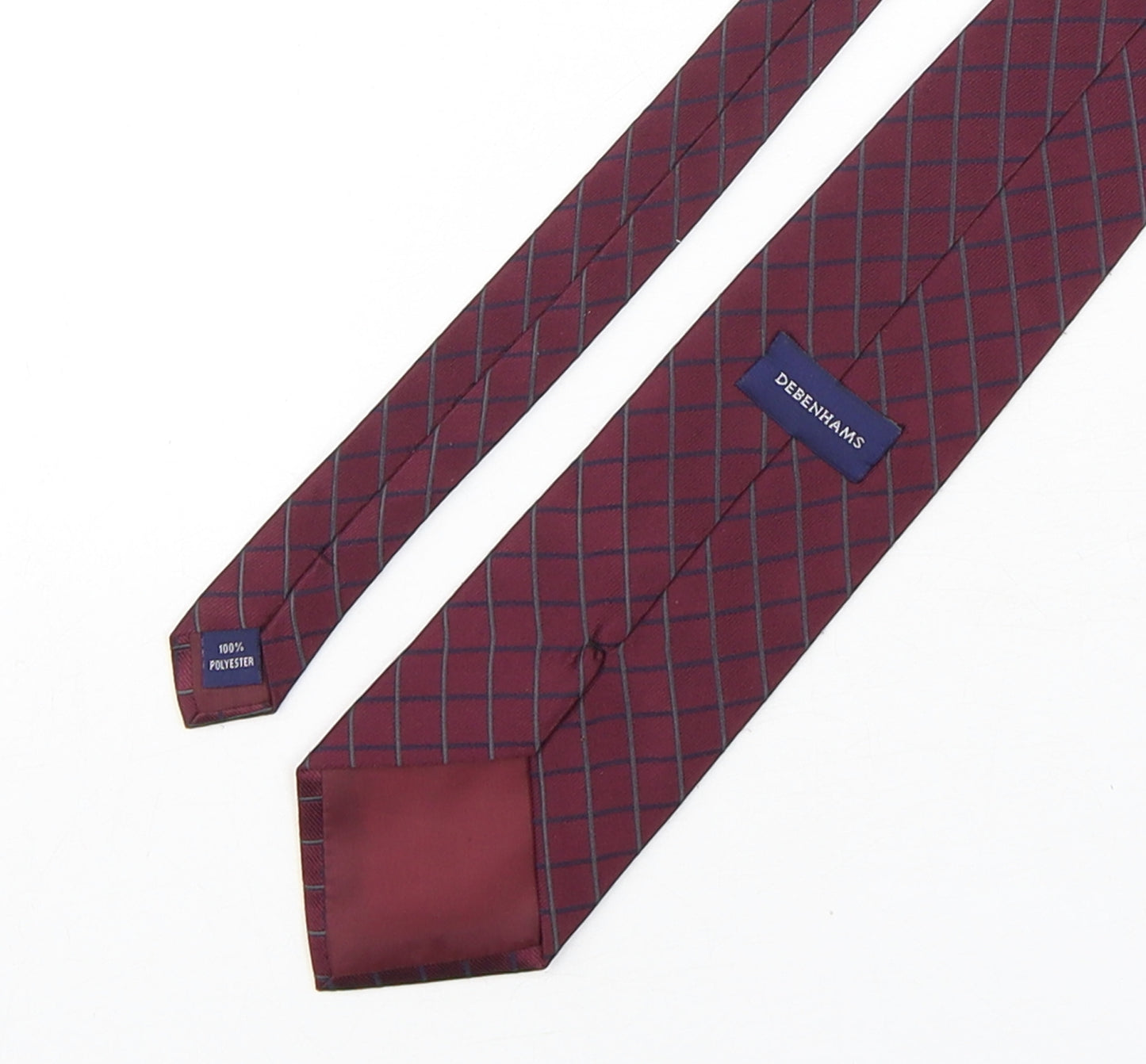 Debenhams  Mens Purple Plaids & Checks Polyester Pointed Tie One Size