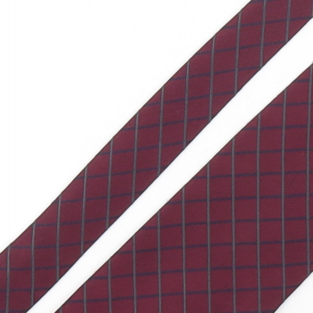 Debenhams  Mens Purple Plaids & Checks Polyester Pointed Tie One Size