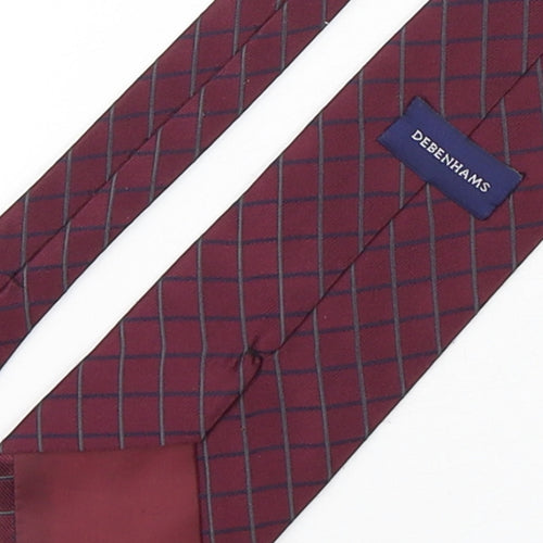Debenhams  Mens Purple Plaids & Checks Polyester Pointed Tie One Size