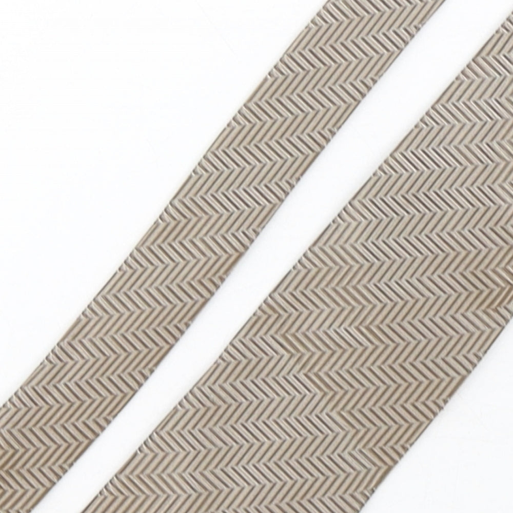 Collezione Mens Beige Geometric Silk Pointed Tie One Size