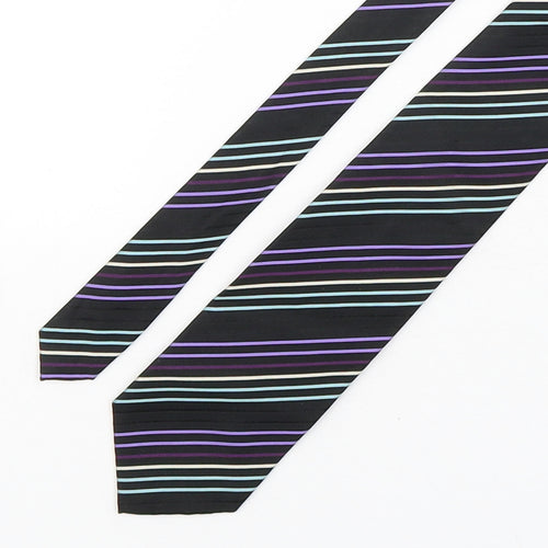 Autograph Mens Multicoloured Striped Silk Pointed Tie One Size