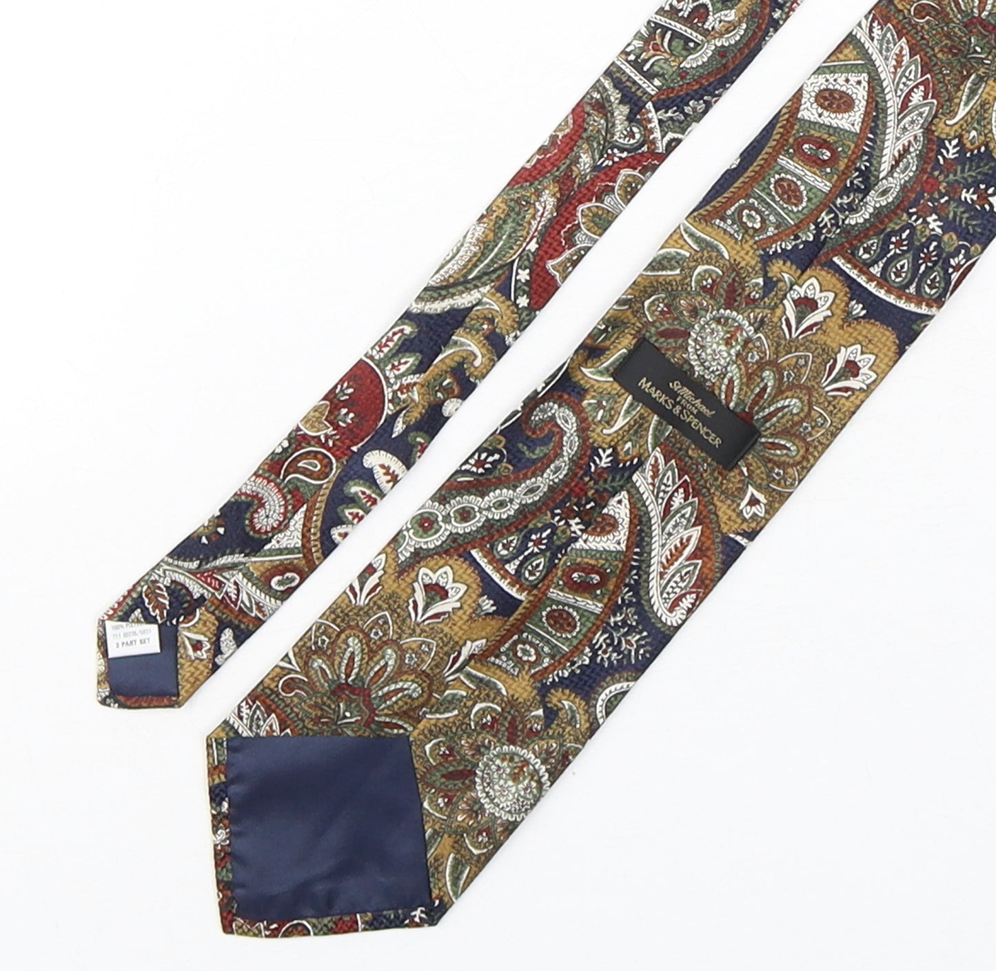 Marks and Spencer Mens Multicoloured Paisley Polyester Pointed Tie One Size