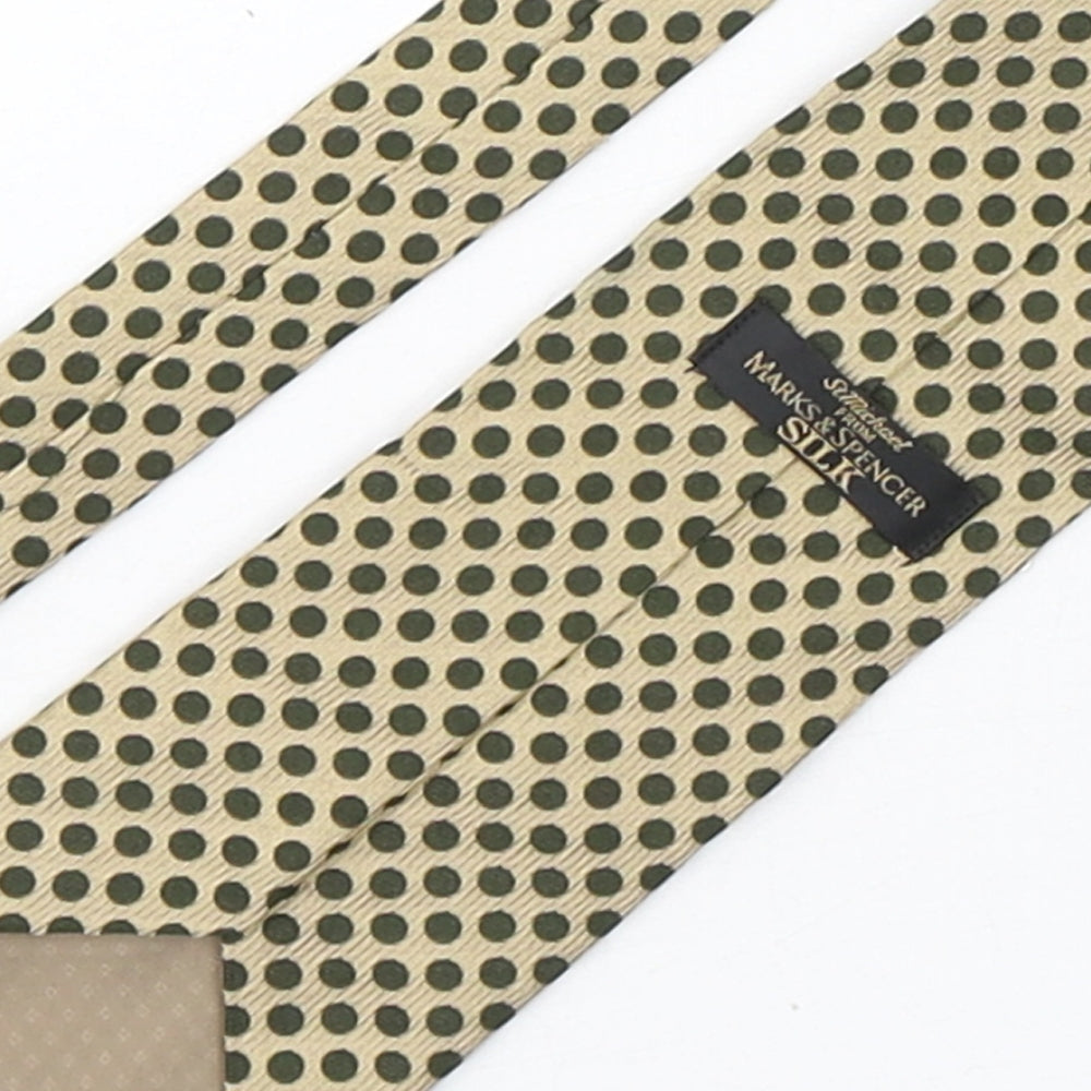 Marks and Spencer Mens Multicoloured Polka Dot Silk Pointed Tie One Size