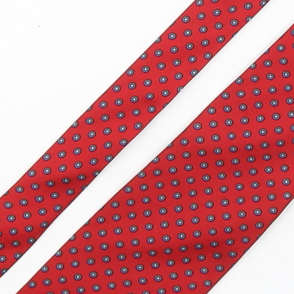 John Comfort Mens Multicoloured Polka Dot Silk Pointed Tie One Size
