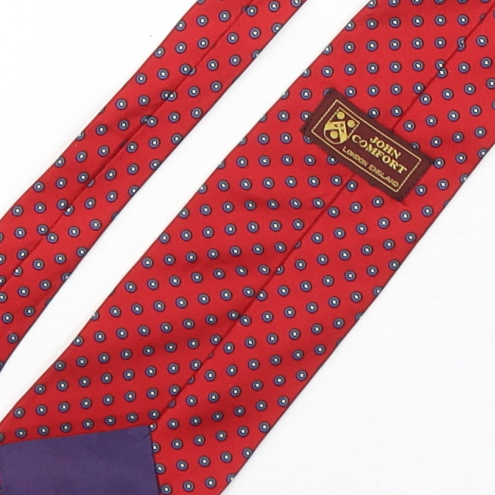 John Comfort Mens Multicoloured Polka Dot Silk Pointed Tie One Size