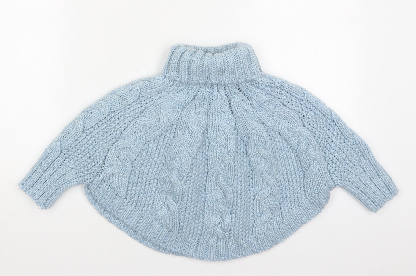 NEXT Girls Blue Roll Neck  Acrylic Pullover Jumper Size 3-4 Years  Pullover