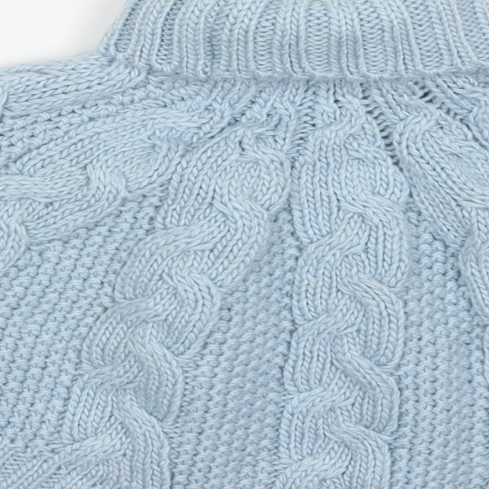 NEXT Girls Blue Roll Neck  Acrylic Pullover Jumper Size 3-4 Years  Pullover