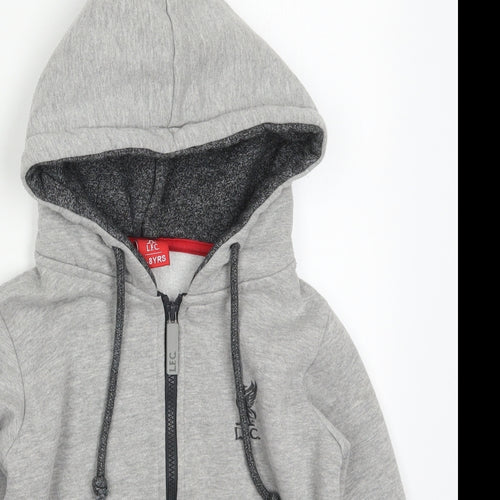 LFC Boys Grey  Cotton Full Zip Hoodie Size 7-8 Years  Zip