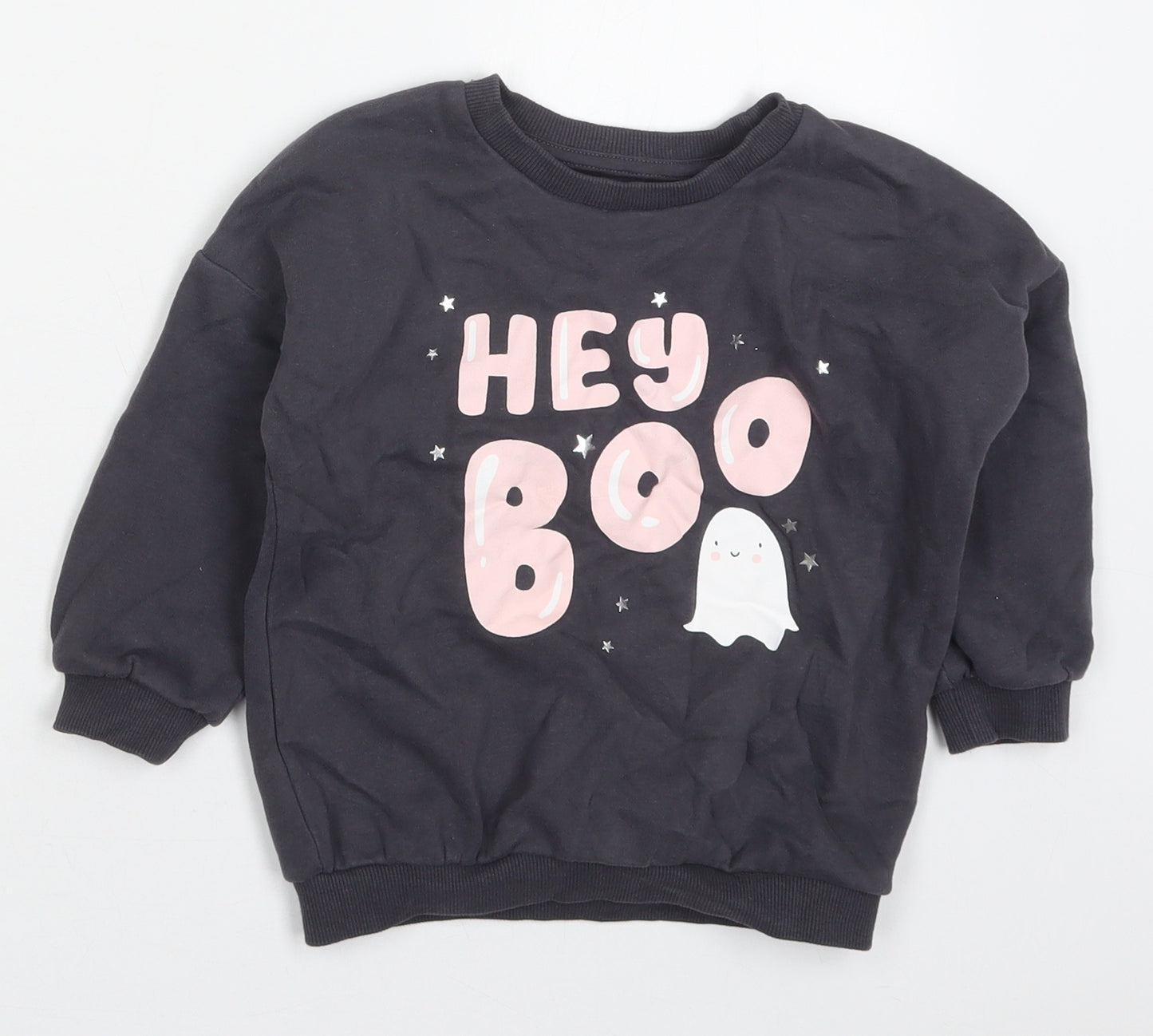 George Girls Grey  Cotton Pullover Sweatshirt Size 2-3 Years  Pullover - Hey Boo