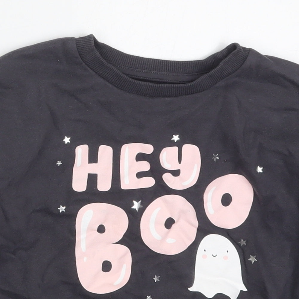 George Girls Grey  Cotton Pullover Sweatshirt Size 2-3 Years  Pullover - Hey Boo