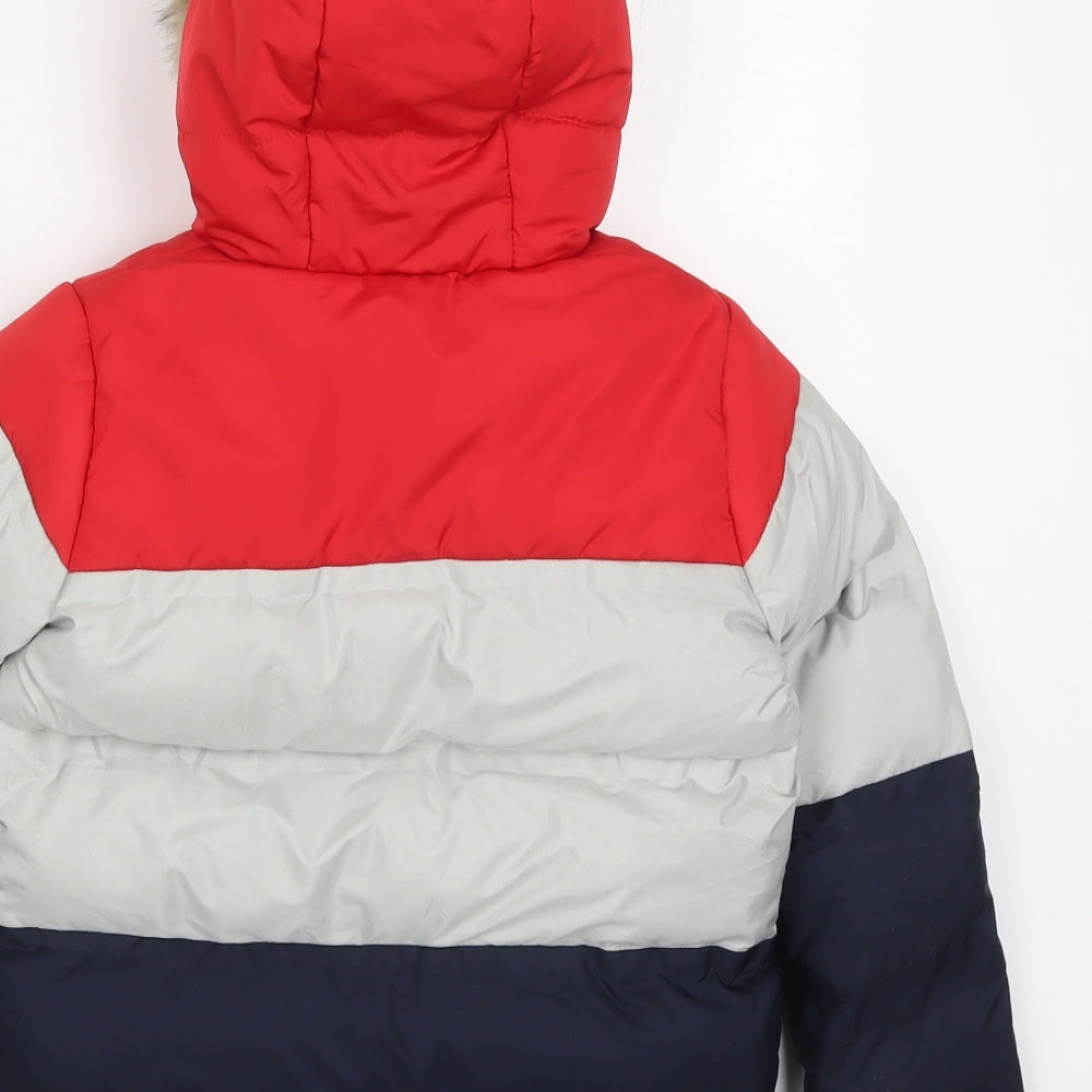 NEXT Boys Red Striped  Basic Coat Coat Size 6 Years  Zip