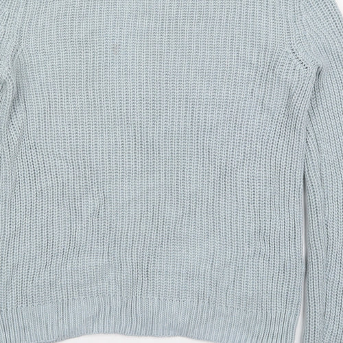 H&M Womens Blue Round Neck  Cotton Pullover Jumper Size M