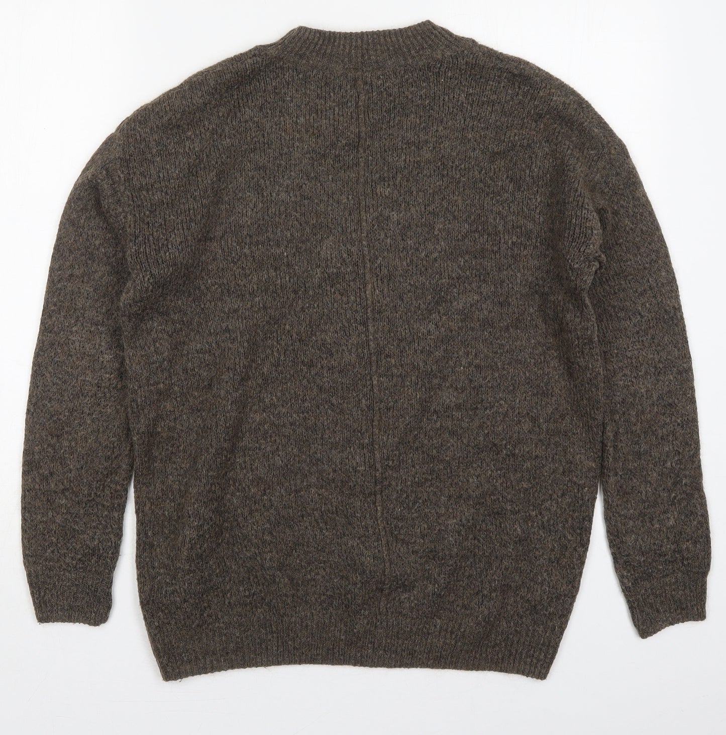 Topshop Womens Brown Crew Neck  Acrylic Pullover Jumper Size 10