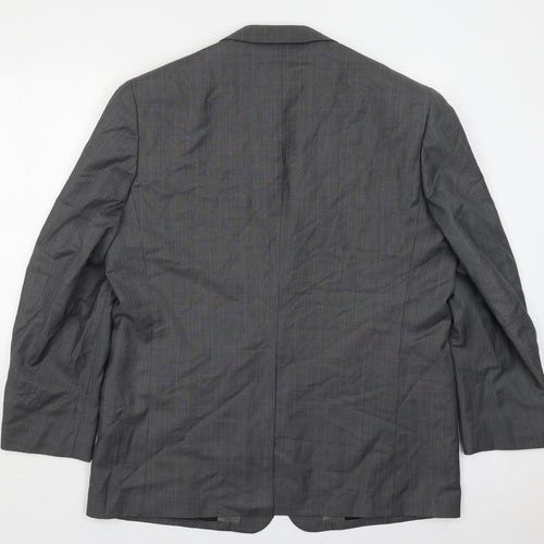 NEXT Mens Grey Check Wool Jacket Suit Jacket Size 46