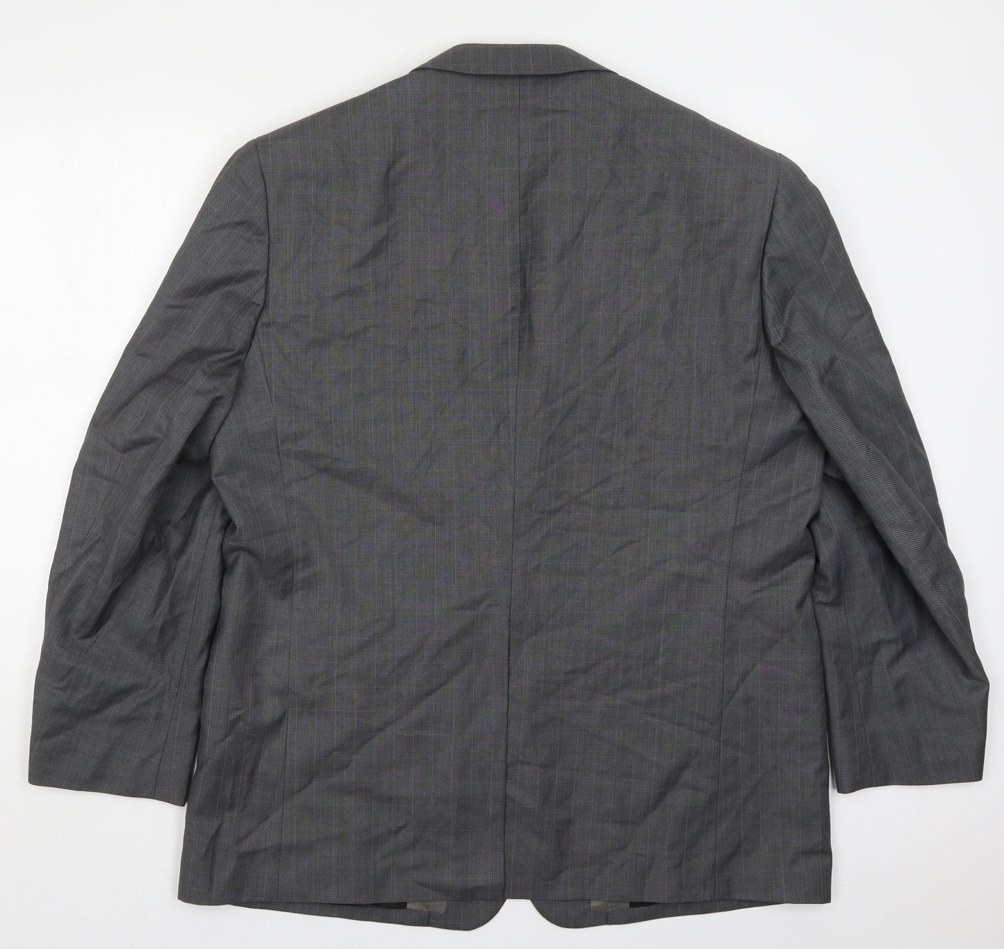 NEXT Mens Grey Check Wool Jacket Suit Jacket Size 46