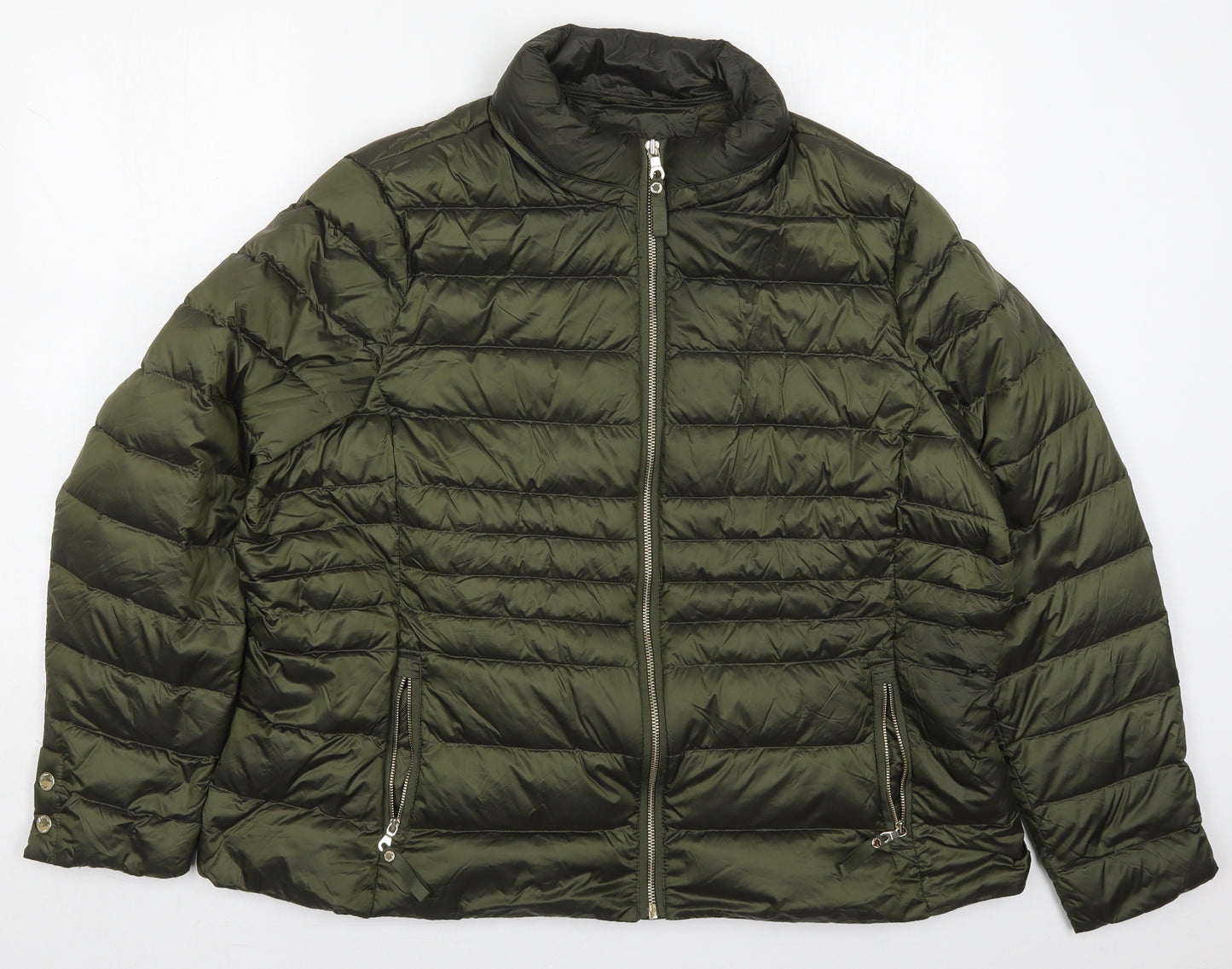 Marks and Spencer Womens Green   Quilted Coat Size 22  Zip