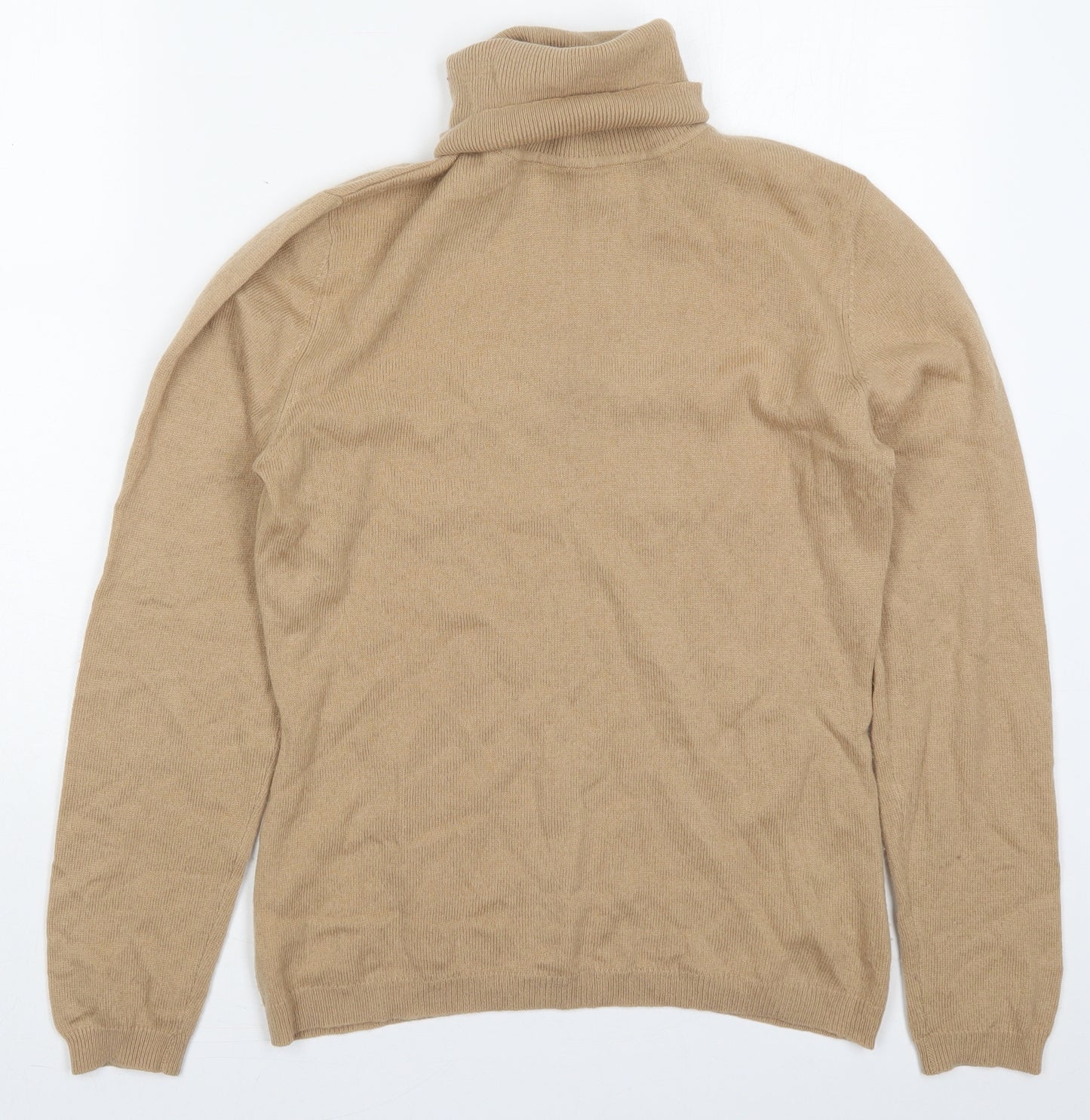 Woolovers Womens Beige Roll Neck  Wool Pullover Jumper Size M