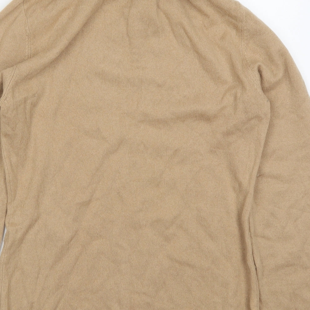 Woolovers Womens Beige Roll Neck  Wool Pullover Jumper Size M