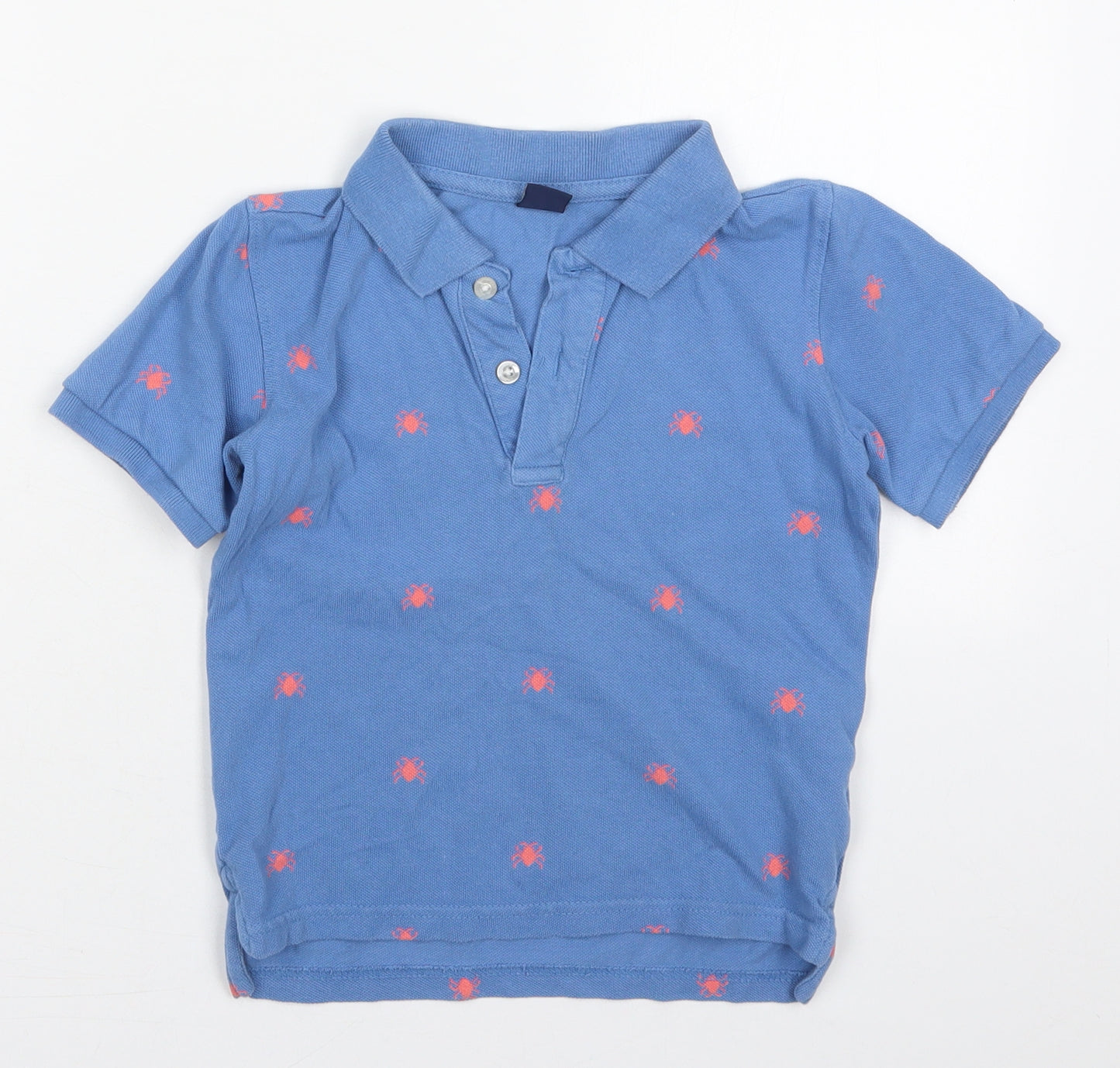 Gap Boys Blue  Cotton Basic Polo Size 5 Years Collared Pullover - Crabs