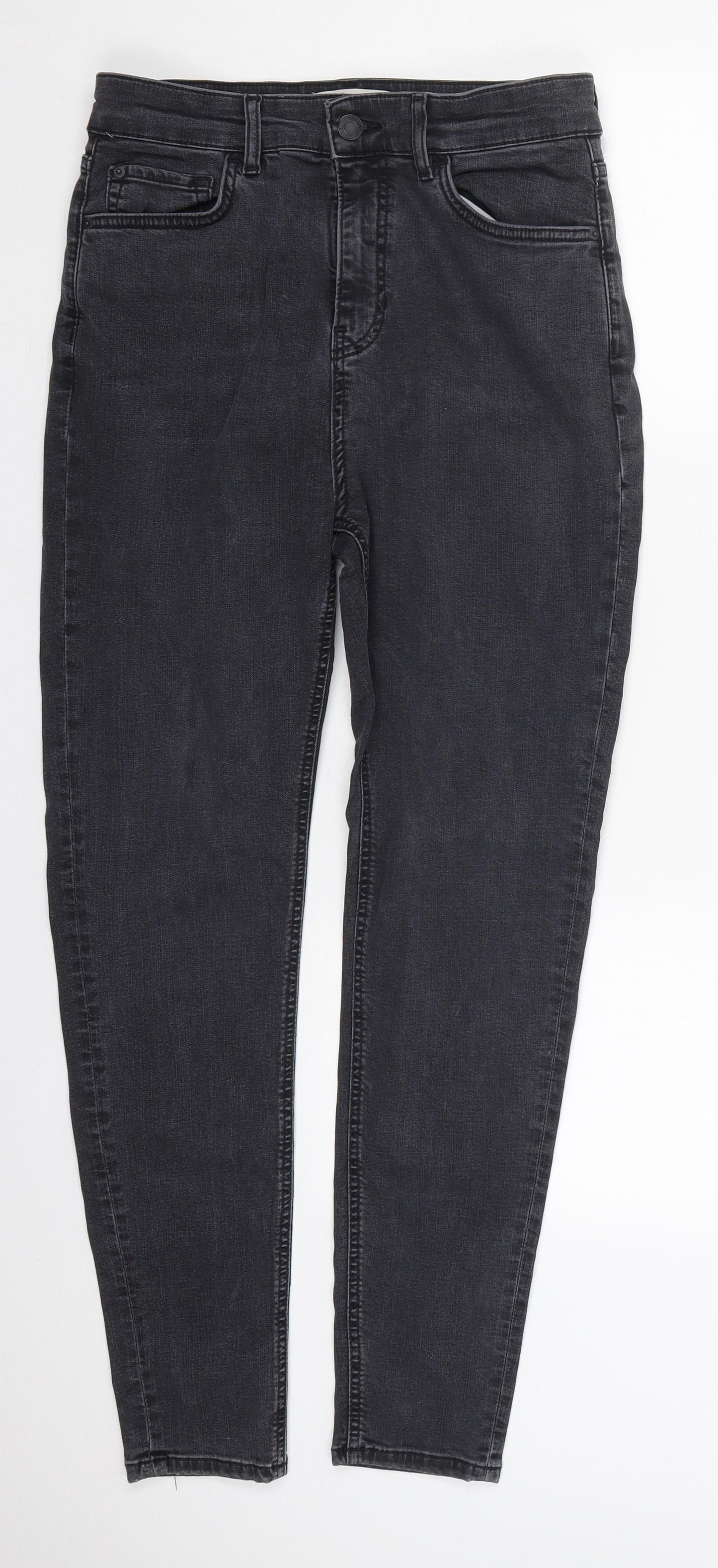Marks and Spencer Womens Grey  Lyocell Skinny Jeans Size 12 L27 in Regular Button
