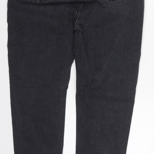 Marks and Spencer Womens Grey  Lyocell Skinny Jeans Size 12 L27 in Regular Button