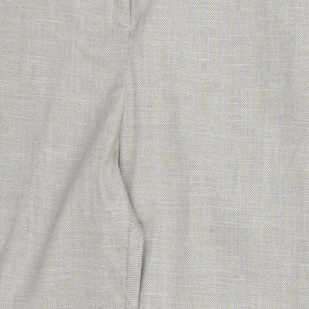 H&M Womens Grey  Polyester Trousers  Size 12 L26 in Regular Hook & Eye