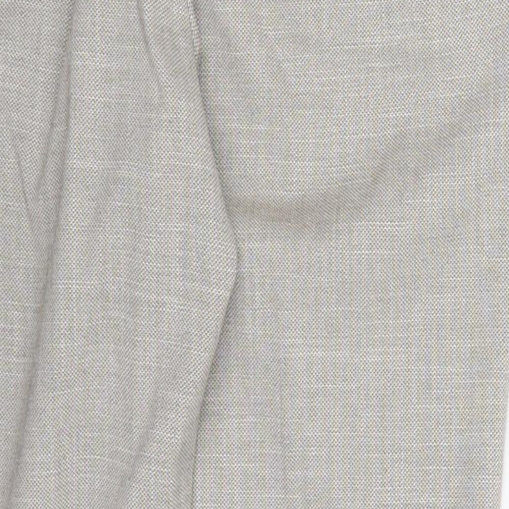 H&M Womens Grey  Polyester Trousers  Size 12 L26 in Regular Hook & Eye