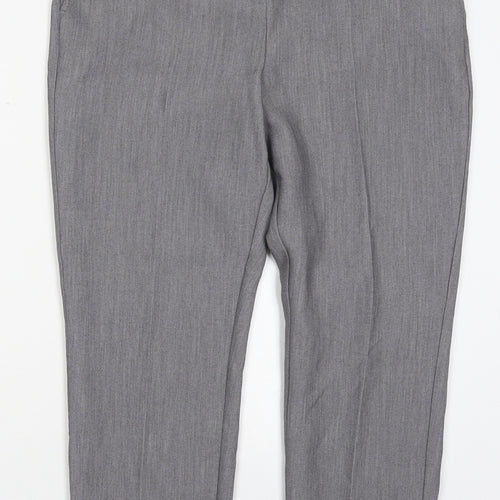 Papaya Womens Grey  Polyester Trousers  Size 10 L23.5 in Regular Hook & Eye