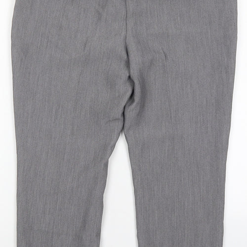 Papaya Womens Grey  Polyester Trousers  Size 10 L23.5 in Regular Hook & Eye