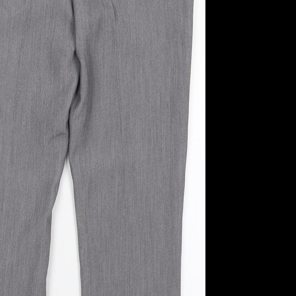 Papaya Womens Grey  Polyester Trousers  Size 10 L23.5 in Regular Hook & Eye