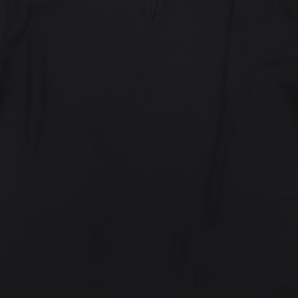 New Look Womens Black  Polyester Basic Blouse Size 10 Round Neck
