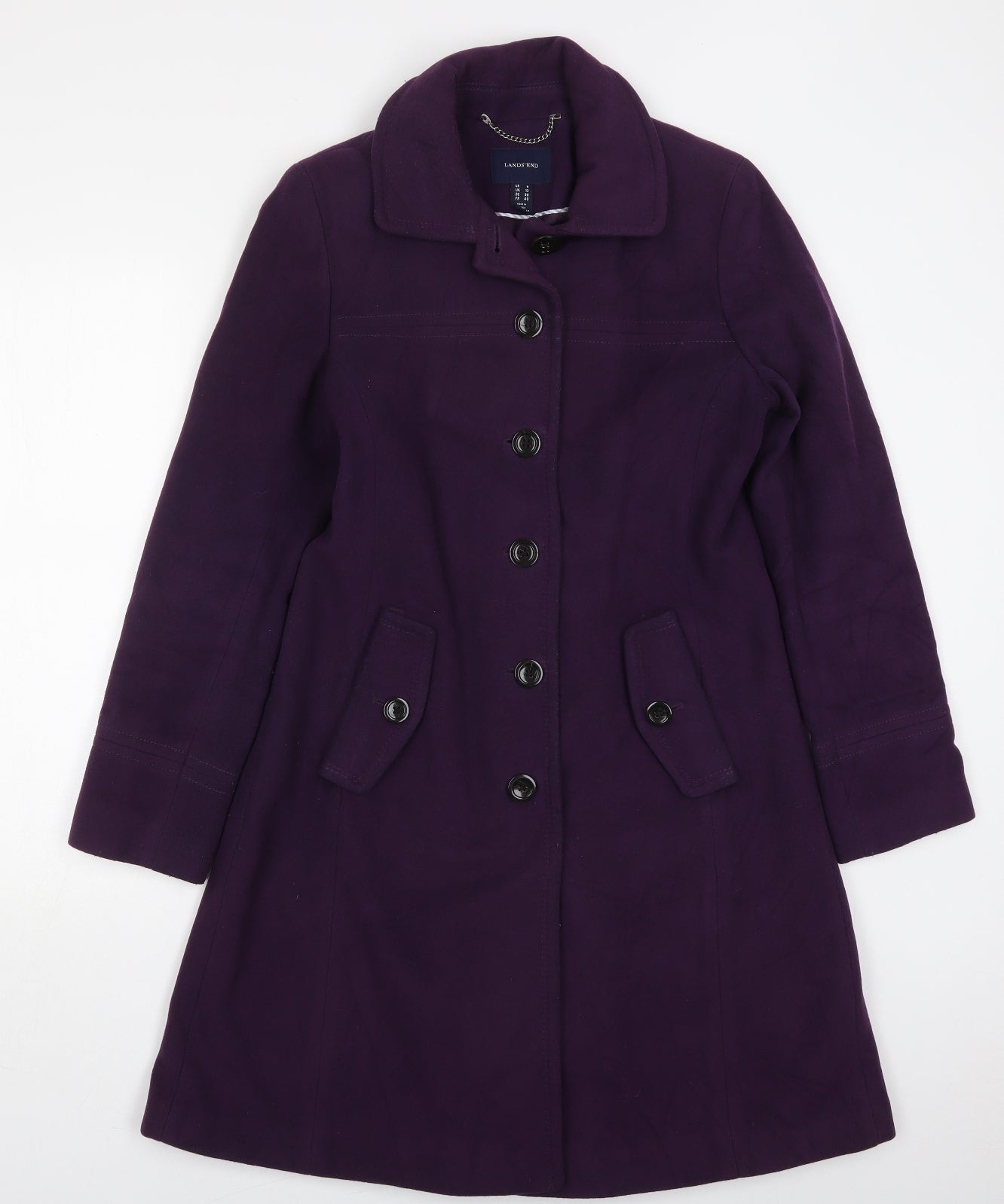 Lands End Womens Purple   Pea Coat Coat Size 12  Button