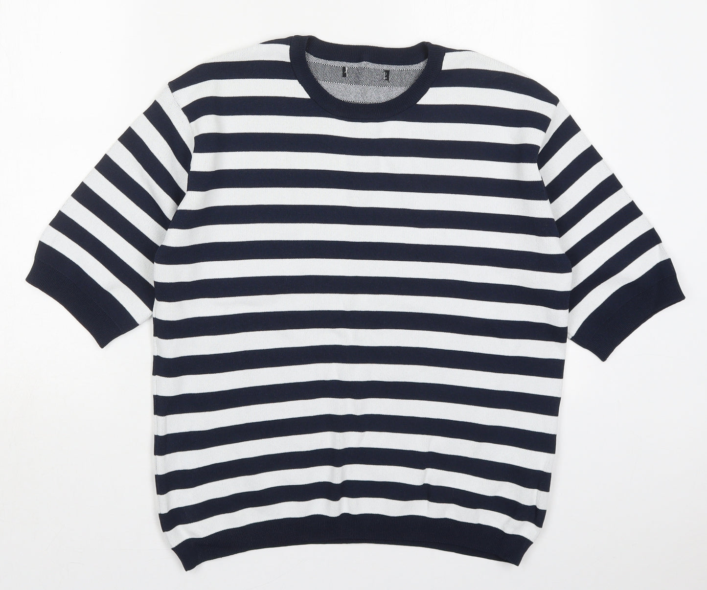Atmosphere Womens Blue Crew Neck Striped Viscose Pullover Jumper Size 12