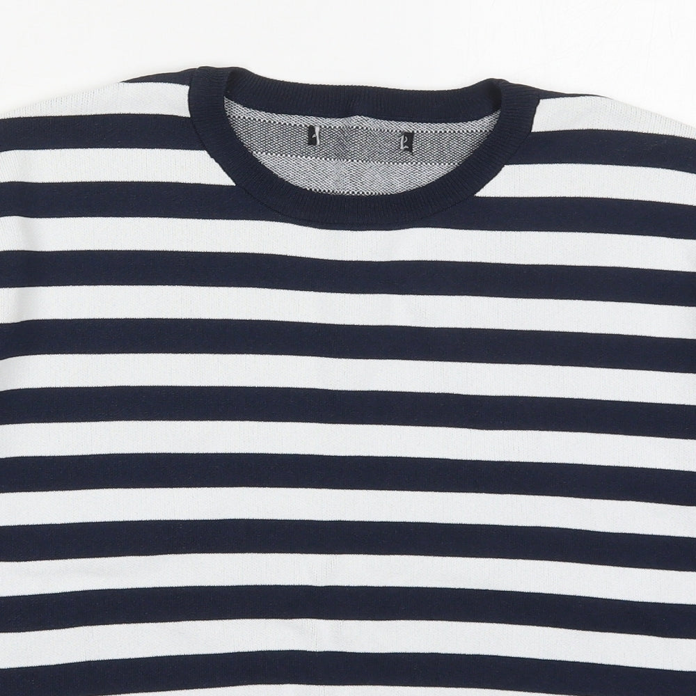 Atmosphere Womens Blue Crew Neck Striped Viscose Pullover Jumper Size 12