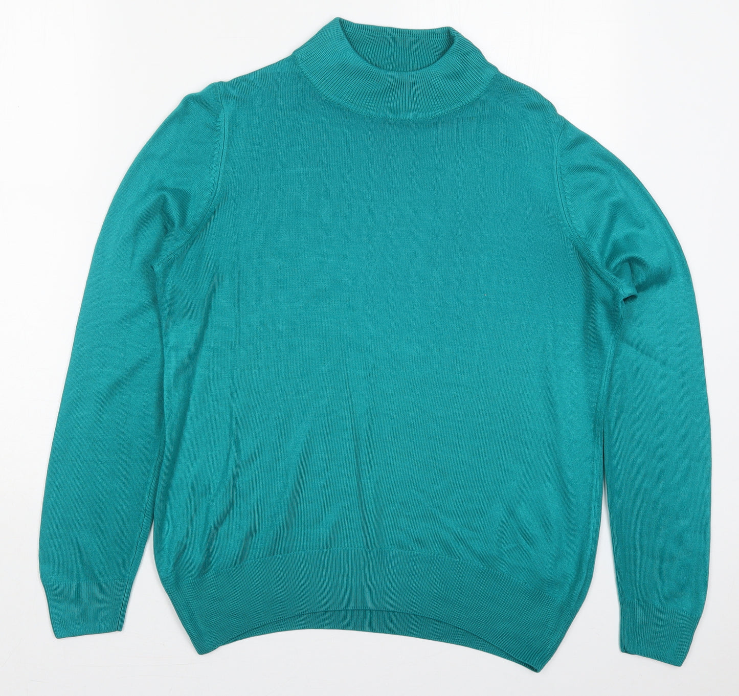 Marks and Spencer Womens Green Crew Neck  Acrylic Pullover Jumper Size 12