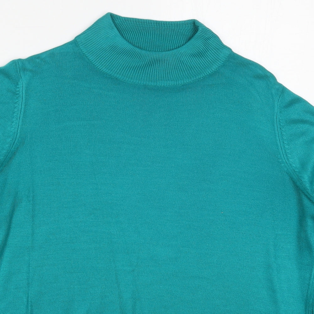 Marks and Spencer Womens Green Crew Neck  Acrylic Pullover Jumper Size 12