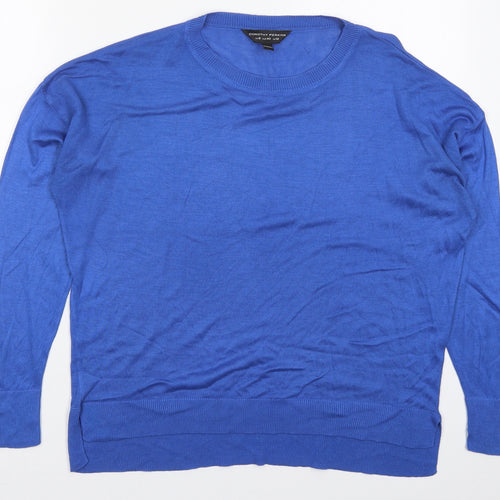 Dorothy Perkins Womens Blue Crew Neck  Acrylic Pullover Jumper Size 12