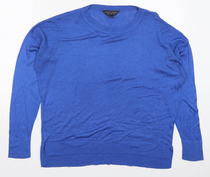 Dorothy Perkins Womens Blue Crew Neck Acrylic Pullover Jumper Size 12