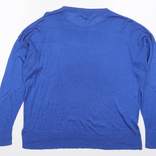 Dorothy Perkins Womens Blue Crew Neck  Acrylic Pullover Jumper Size 12