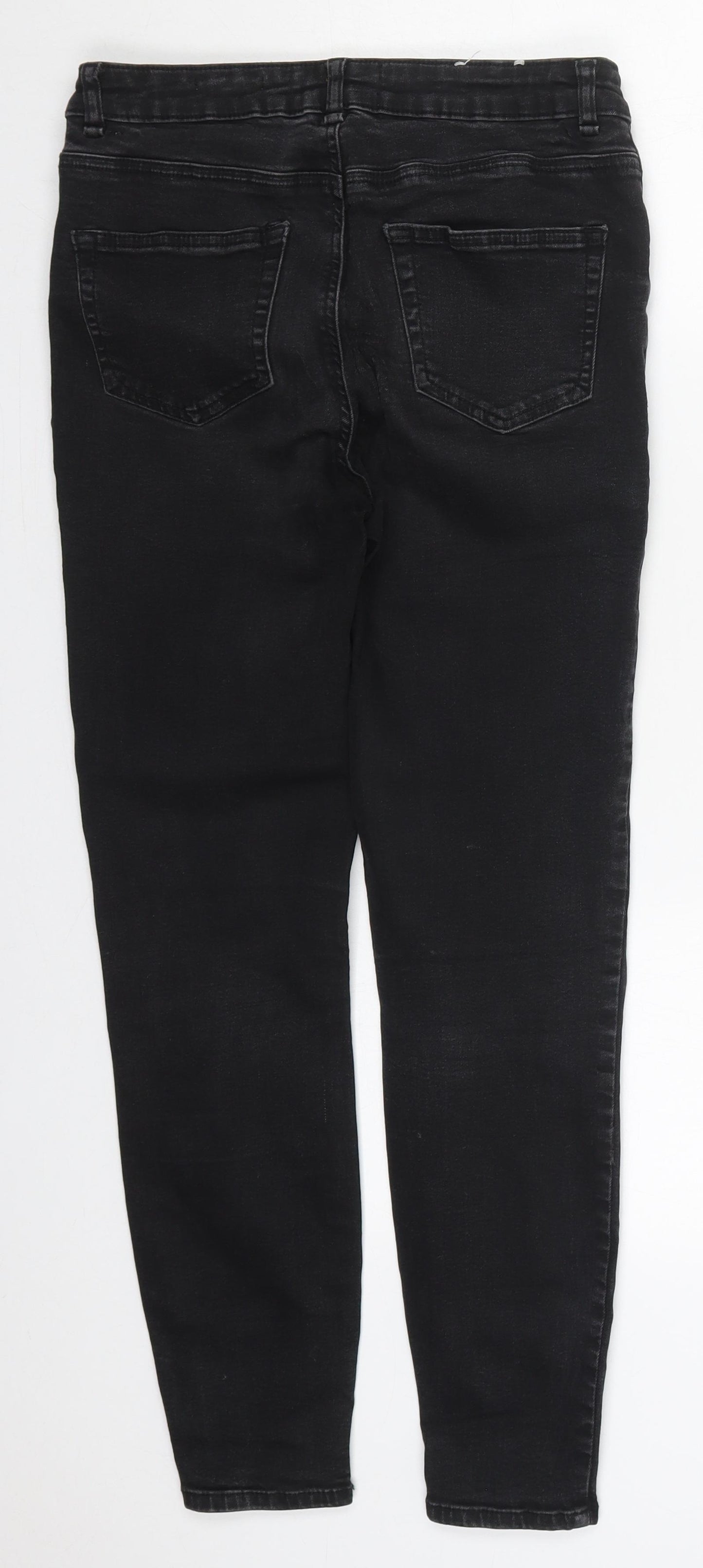 New Look Womens Black  Cotton Skinny Jeans Size 10 L27 in Regular Button