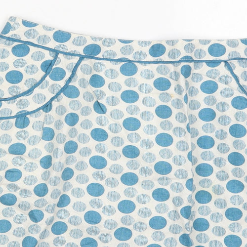 Boden Womens Blue Polka Dot Linen Skater Skirt Size 12   Zip