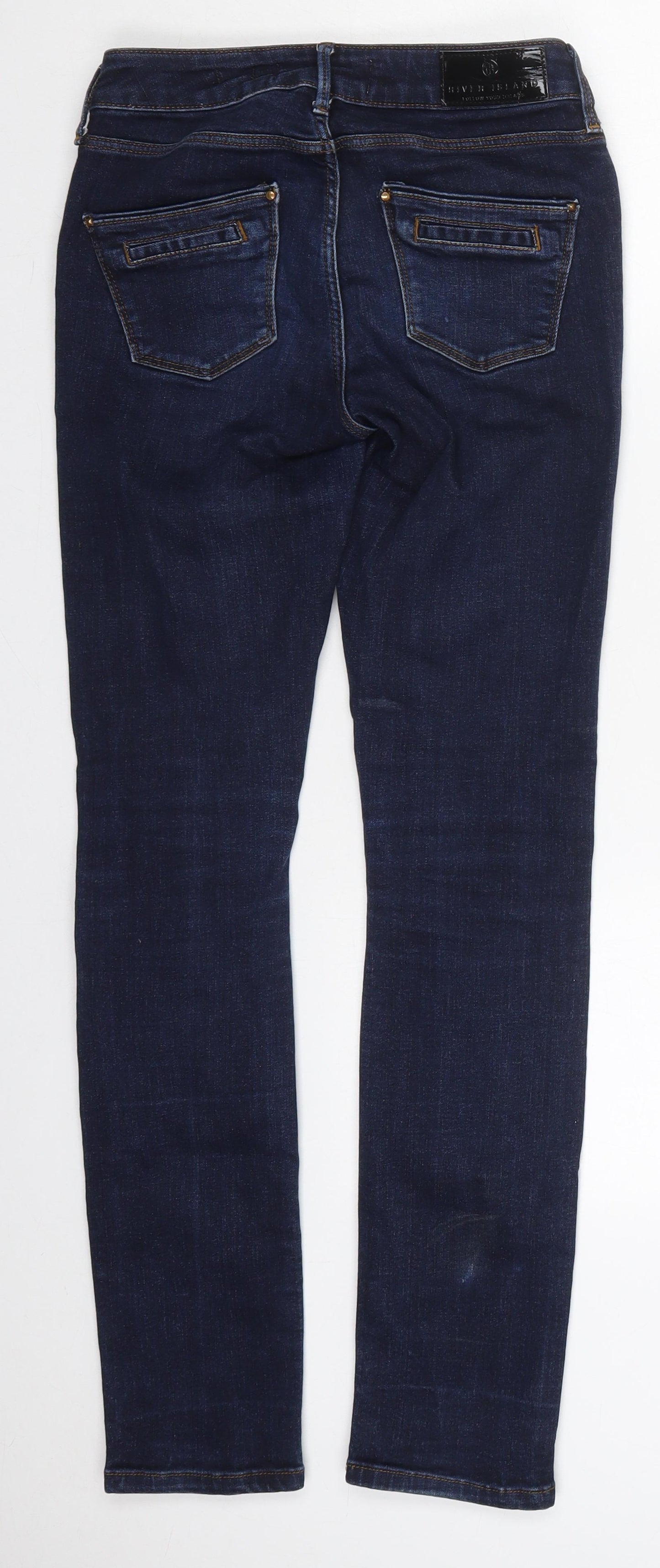 River Island Womens Blue  Cotton Skinny Jeans Size 6 L29 in Regular Button