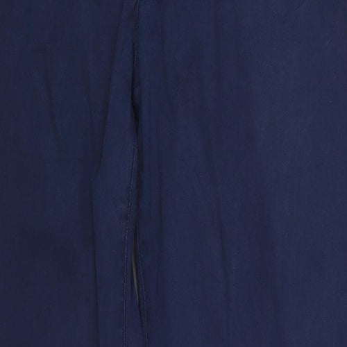 Zara Womens Blue  Cotton Trousers  Size 10 L27 in Regular Button