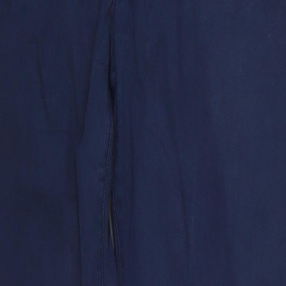 Zara Womens Blue  Cotton Trousers  Size 10 L27 in Regular Button
