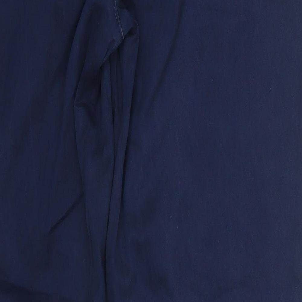 Zara Womens Blue  Cotton Trousers  Size 10 L27 in Regular Button