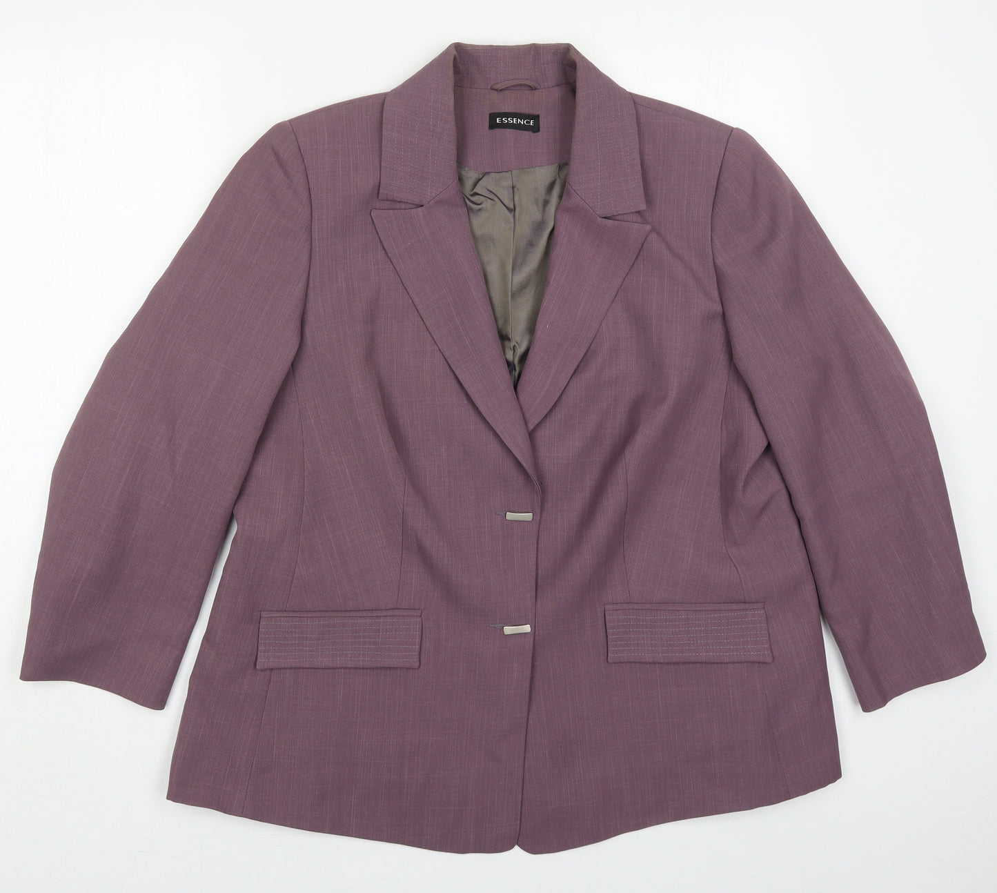 essence Womens Purple  Polyester Jacket Suit Jacket Size 20